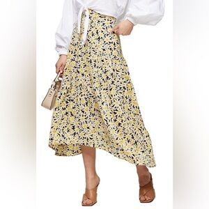 🌼 TOPSHOP 🌼 Floral Yellow and Black daisy Women's Skirt. Size 8